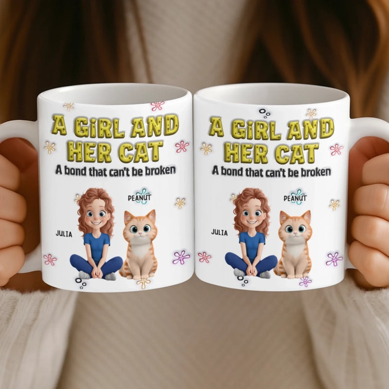 Custom 3D Inflated Effect Printed Mug - Personalized Christmas Birthday Gifts For Cat Lovers, Cat Mom And Dad - Family In Fur