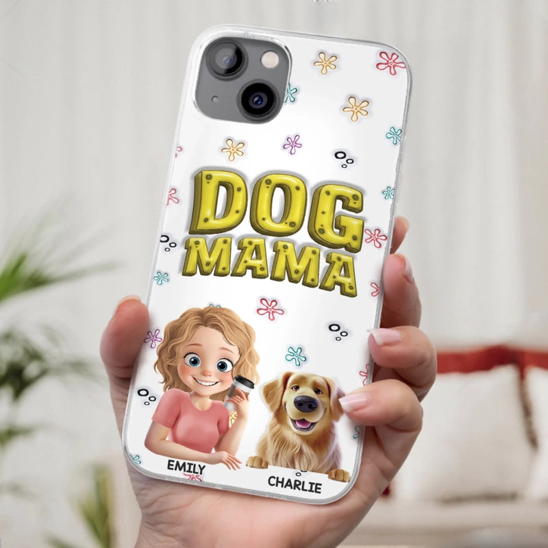 Custom 3D Inflated Effect Printed Clear Phone Case - Personalized Birthday Gifts For Dog Cat Lovers, Dog Dad And Mom, Cat Owners - Small Paws Big Happiness