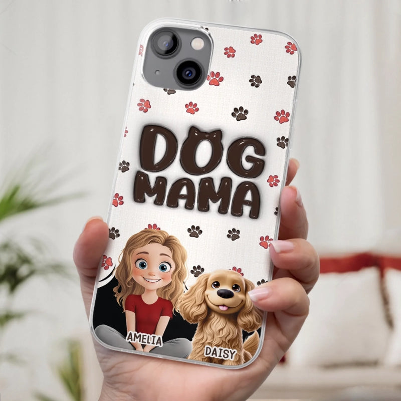 Custom 3D Inflated Effect Printed Clear Phone Case - Personalized Birthday Gifts For Dog Cat Lovers, Dog Dad And Mom, Cat Owners - Love Grows With Fur Around