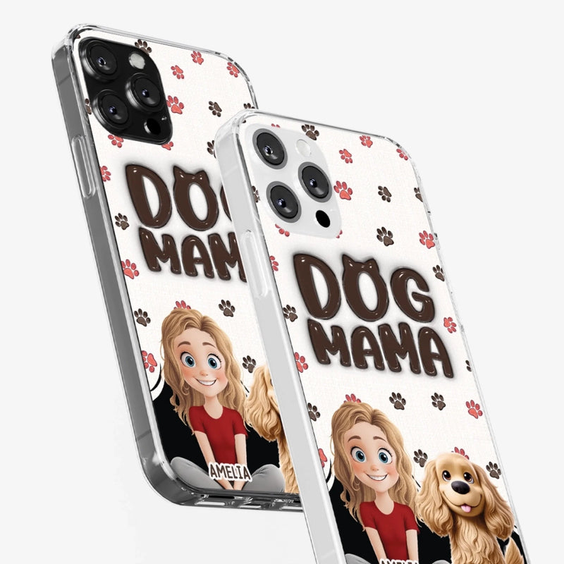 Custom 3D Inflated Effect Printed Clear Phone Case - Personalized Birthday Gifts For Dog Cat Lovers, Dog Dad And Mom, Cat Owners - Love Grows With Fur Around