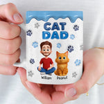 Custom Name Cat Dad Gifts for Cat Lovers - Personalized Mugs