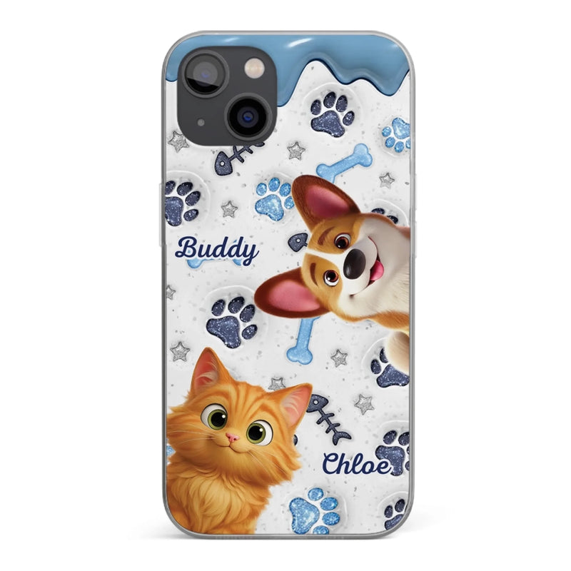 Custom Clear Phone Case - Personalized Christmas Birthday Gifts For Dog Cat Lovers, Dog Dad And Mom, Cat Owners - Pets Turn Houses Into Homes