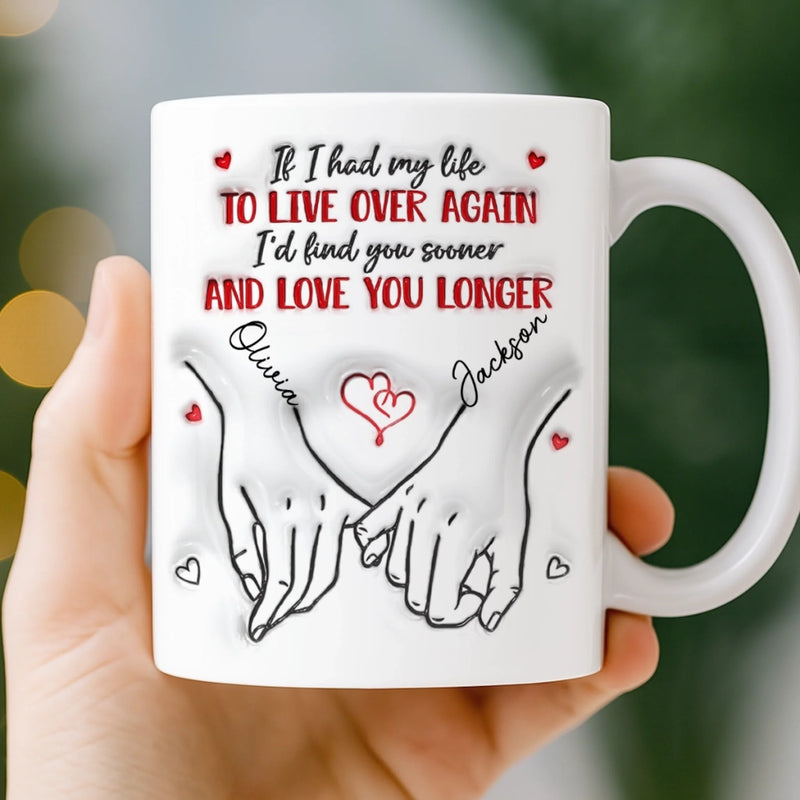 Custom 3D Inflated Effect Printed Mug - Personalized Anniversary Wedding Gifts For Husband And Wife, Him And Her - Love Feels Easy With You