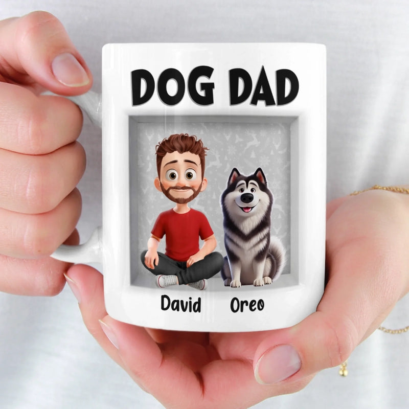 Custom 3D Inflated Effect Printed Mug - Personalized Birthday Gifts For Dog Lovers, Dog Dad And Mom - Love Begins With A Wag