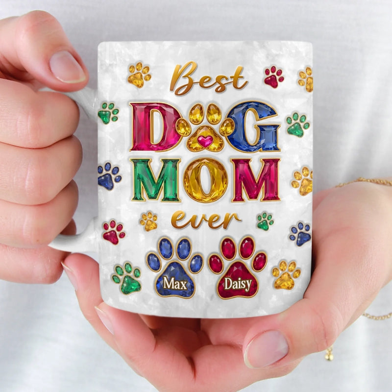 Custom 3D Inflated Effect Printed Mug - Personalized Christmas Birthday Gifts For Dog Cat Lovers, Dog Dad And Mom, Cat Owners - Shining With Fur Love