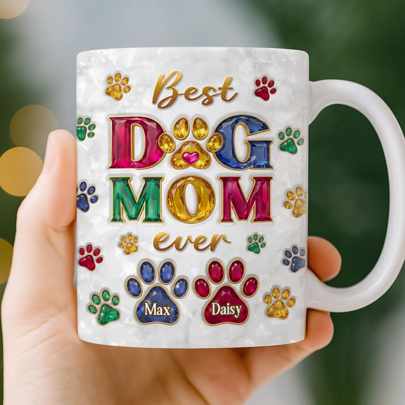 Custom 3D Inflated Effect Printed Mug - Personalized Christmas Birthday Gifts For Dog Cat Lovers, Dog Dad And Mom, Cat Owners - Shining With Fur Love