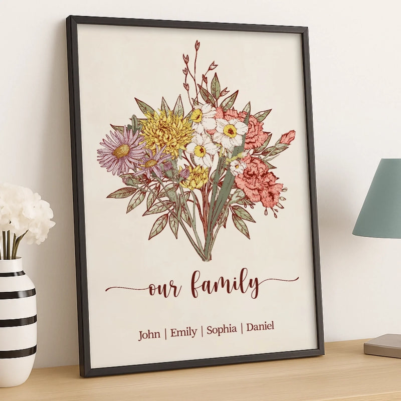 Custom Horizontal Poster - Personalized Birthday Gifts For Mom, Grandma, Family -  Bloom With Love