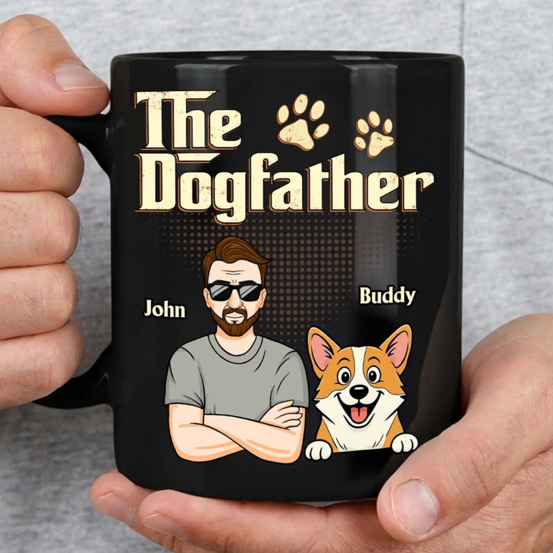 Custom Black Mug - Personalized Birthday Gifts For Dog Lovers, Dog Dad And Mom - Ride Or Die, Paws Included