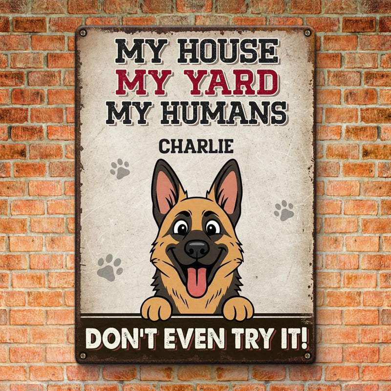 Custom Home Decor Metal Sign - Personalized  Birthday Gifts For Dog Lovers, Dog Dad And Mom - Yard Boss Vibes