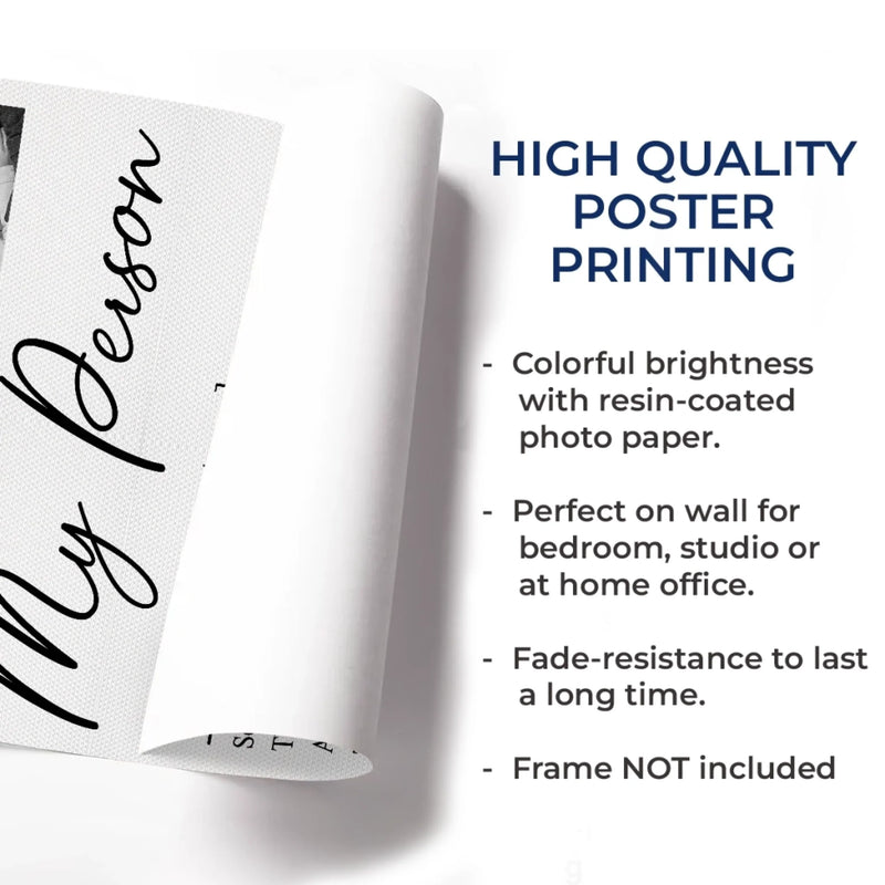 Custom Photo Vertical Poster - Personalized Anniversary Wedding Gifts For Husband And Wife, Him And Her - You And Me Works Always