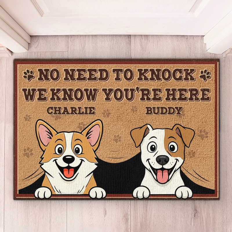 Custom Home Decor Decorative Mat - Personalized Birthday Gifts For Dog Lovers, Dog Dad And Mom - Paws On Alert