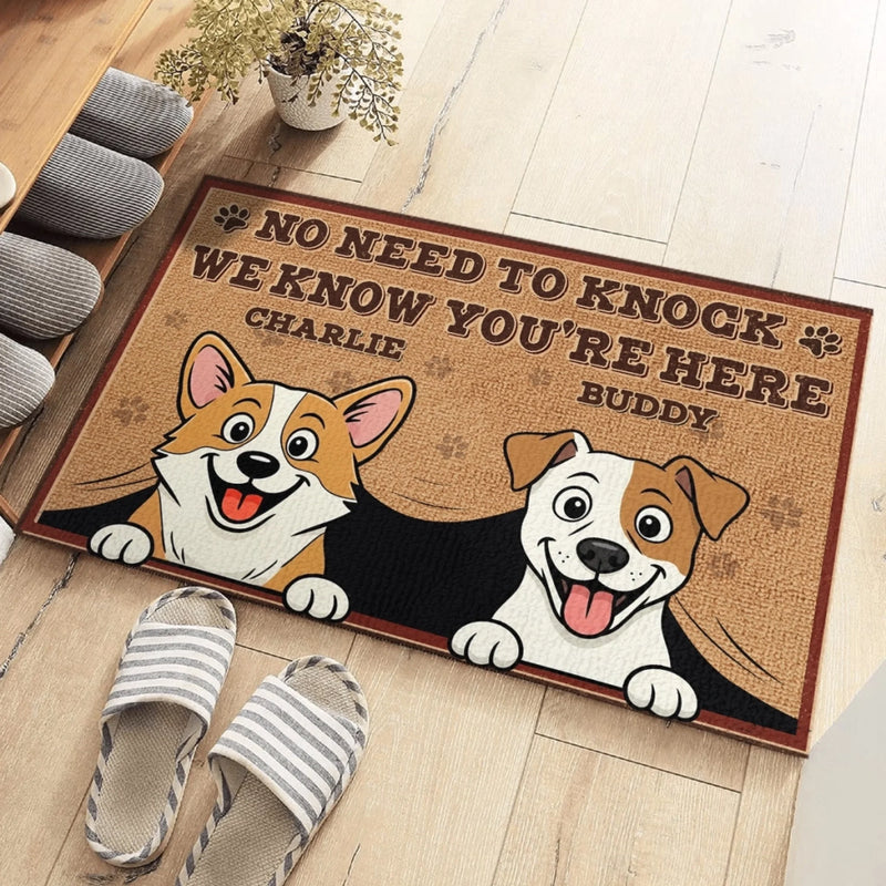 Custom Home Decor Decorative Mat - Personalized Birthday Gifts For Dog Lovers, Dog Dad And Mom - Paws On Alert