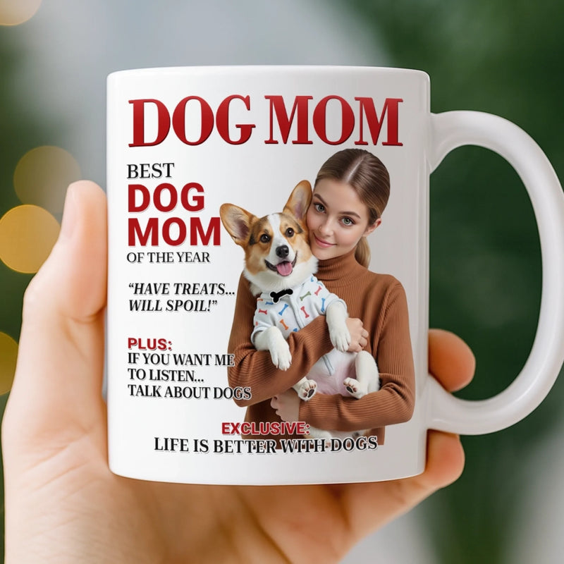 Custom Photo Magazine Mug - Personalized  Birthday Gifts For Dog Cat Lovers, Dog Dad And Mom, Cat Owners - Proof Of Unconditional Love