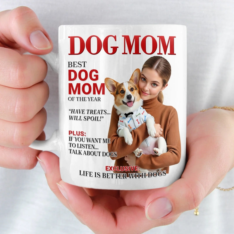 Custom Photo Magazine Mug - Personalized  Birthday Gifts For Dog Cat Lovers, Dog Dad And Mom, Cat Owners - Proof Of Unconditional Love