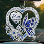 Custom Name Memorial Butterfly Gifts for Mom - Personalized Car Ornament