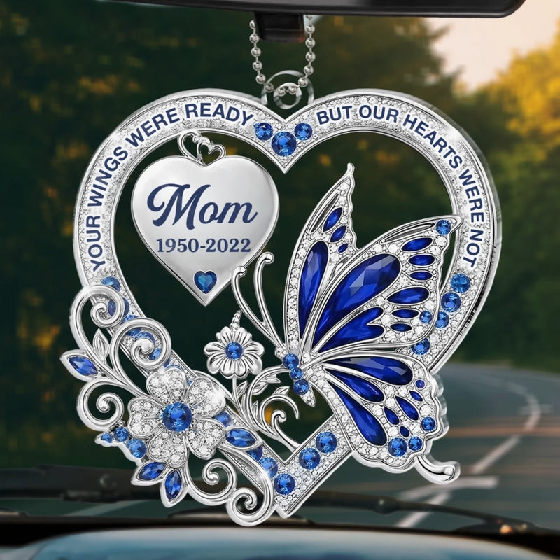 Custom Name Memorial Butterfly Gifts for Mom - Personalized Car Ornament