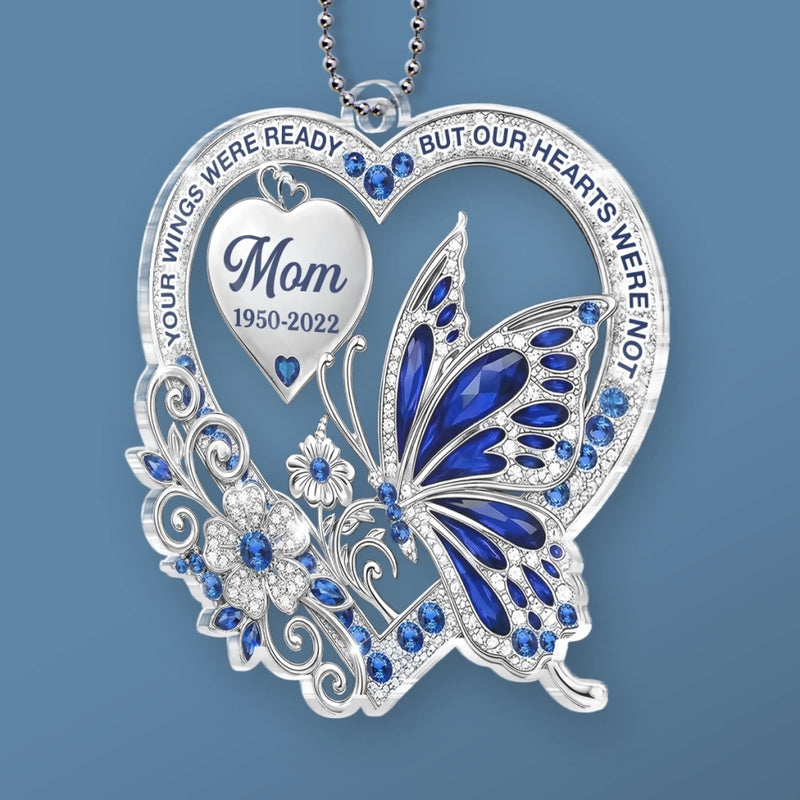 Custom Acrylic Car Ornament - Personalized Memorial Sympathy Gifts For Loss Of Mom, Dad - Loved More Than Words