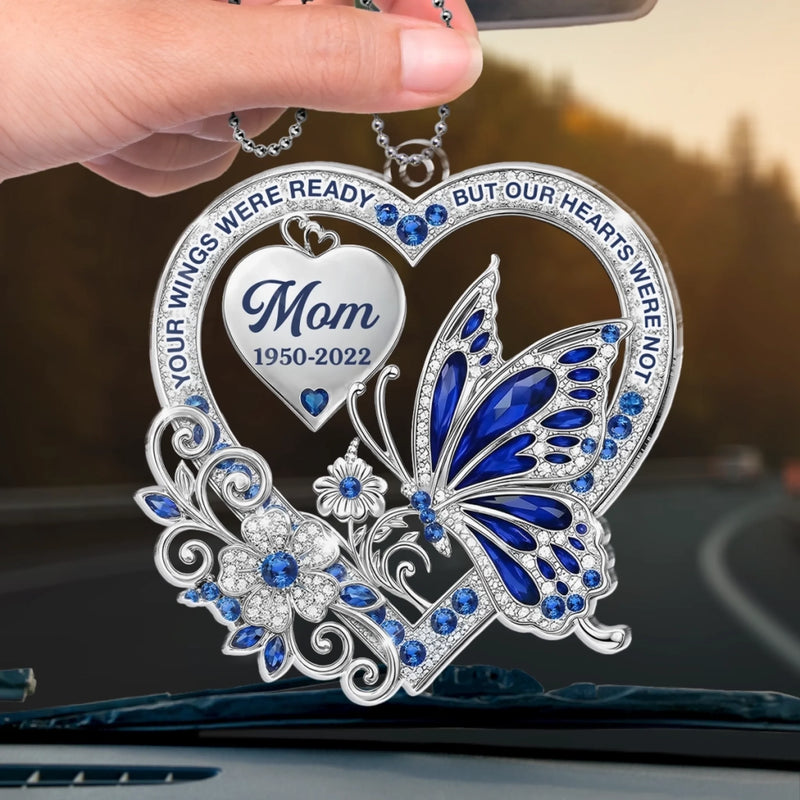 Custom Acrylic Car Ornament - Personalized Memorial Sympathy Gifts For Loss Of Mom, Dad - Loved More Than Words