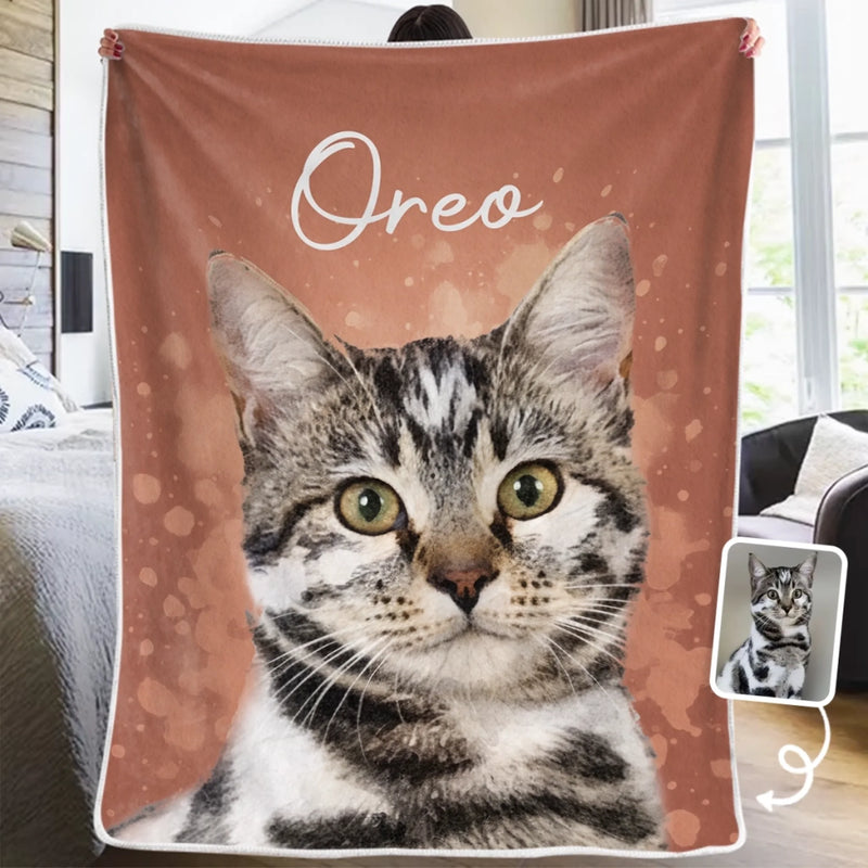 Custom Photo Blanket - Personalized Birthday Gifts For Dog Cat Lovers, Dog Dad And Mom, Cat Owners - Happiness On Four Paws