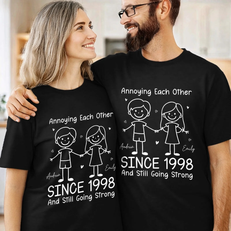 Custom Unisex T-shirt, Premium T-shirt, Hoodie - Personalized Anniversary Wedding Gifts For Husband And Wife, Him And Her - Our Hearts Stay Aligned