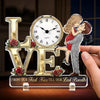 Custom Acrylic Desk Clock - Personalized Anniversary Wedding Gifts For Husband And Wife, Him And Her - Side By Side Always