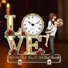 Custom Acrylic Desk Clock - Personalized Anniversary Wedding Gifts For Husband And Wife, Him And Her - Side By Side Always