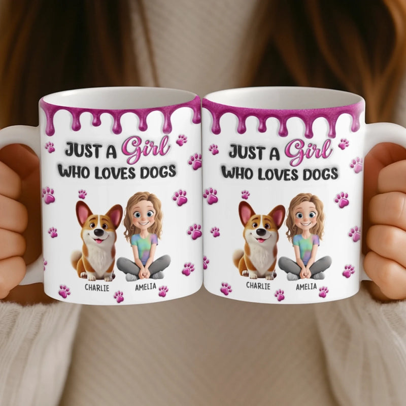 Custom 3D Inflated Effect Printed Mug - Personalized Birthday Gifts For Dog Cat Lovers, Dog Dad And Mom, Cat Owners - A Soft Spot For Wagging Tails