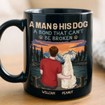 Custom Name Man and Dog Bond Gifts for Dog Lovers - Personalized Mug