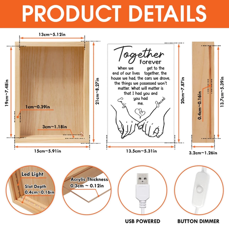 Custom Frame Light Box - Personalized Anniversary Wedding Gifts For Husband And Wife, Him And Her - Together We Choose Us