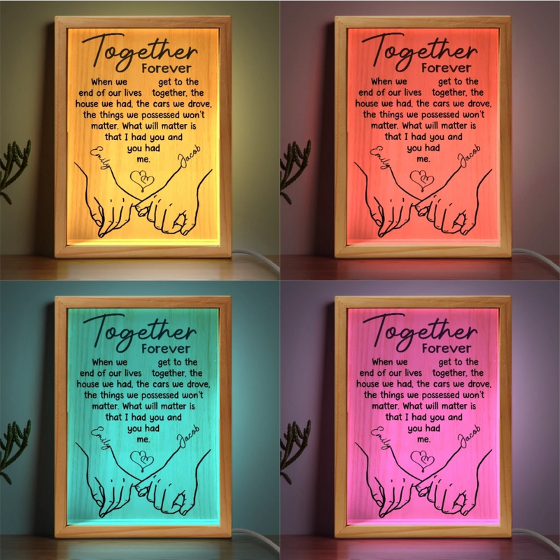 Custom Frame Light Box - Personalized Anniversary Wedding Gifts For Husband And Wife, Him And Her - Together We Choose Us