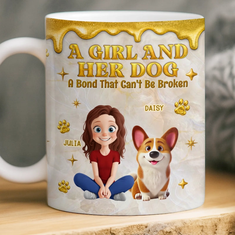Custom 3D Inflated Effect Printed Mug - Personalized Birthday Gifts For Dog Lovers, Dog Dad And Mom - Paws And Pinky Promises