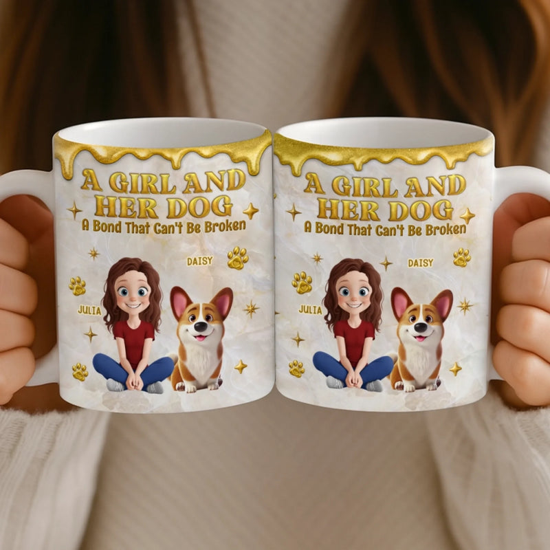Custom 3D Inflated Effect Printed Mug - Personalized Birthday Gifts For Dog Lovers, Dog Dad And Mom - Paws And Pinky Promises
