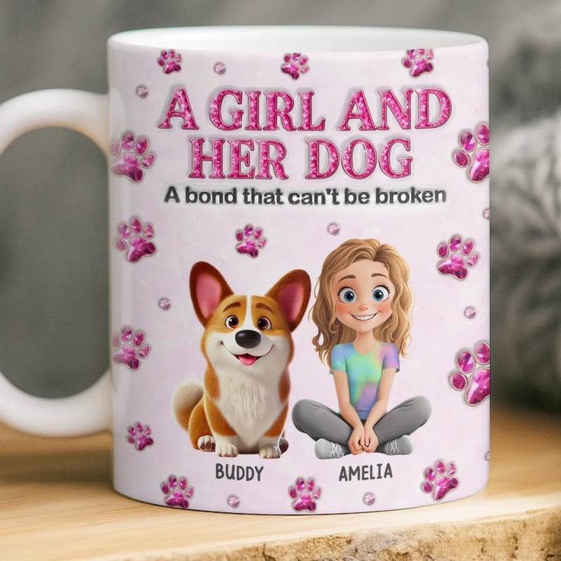 Custom 3D Inflated Effect Printed Mug - Personalized Birthday Gifts For Dog Lovers, Dog Dad And Mom - Best Friends For Life