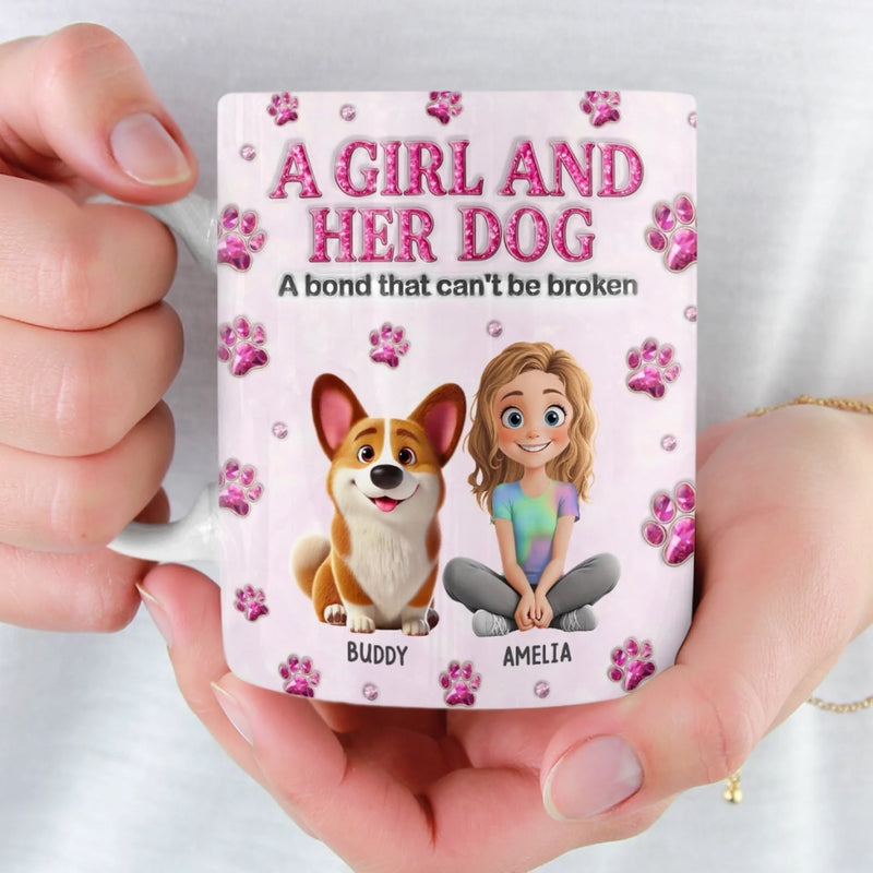 Custom 3D Inflated Effect Printed Mug - Personalized Birthday Gifts For Dog Lovers, Dog Dad And Mom - Best Friends For Life
