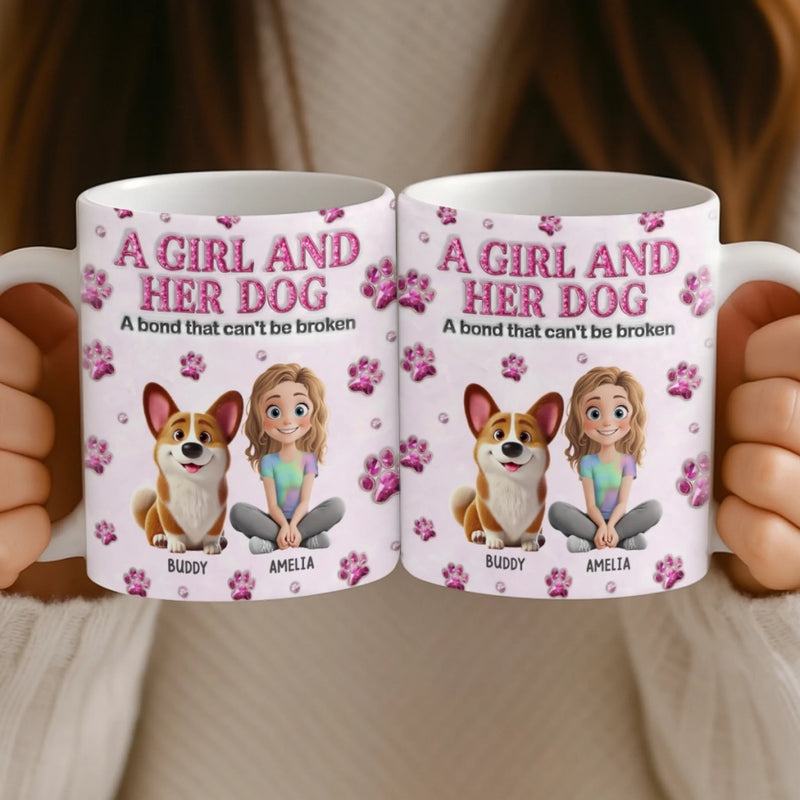 Custom 3D Inflated Effect Printed Mug - Personalized Birthday Gifts For Dog Lovers, Dog Dad And Mom - Best Friends For Life