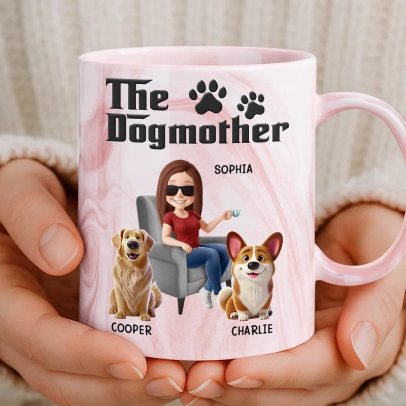 Custom 11oz Pink Marble Mug - Personalized Birthday Gifts For Dog Cat Lovers, Dog Dad And Mom, Cat Owners - Dog Mom Era, Forever