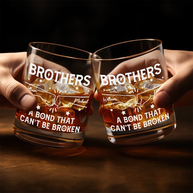 Custom Whiskey Glass - Personalized Birthday Gifts For Brothers - Cheer To Us