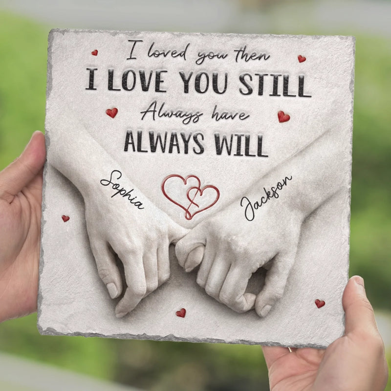 Custom Square Shaped Stone With Stand - Personalized Anniversary Wedding Gifts For Husband And Wife, Him And Her - You Make My World Calm