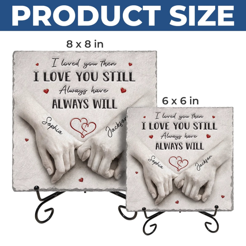 Custom Square Shaped Stone With Stand - Personalized Anniversary Wedding Gifts For Husband And Wife, Him And Her - You Make My World Calm