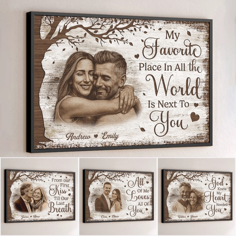 Custom Photo Horizontal Poster - Personalized Anniversary Wedding Gifts For Husband And Wife, Him And Her - We Grow Better Together Daily