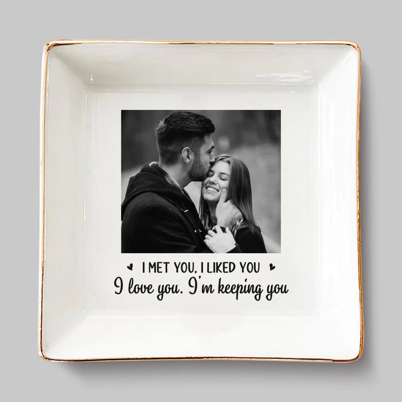 Custom Photo Jewelry Dish - Personalized Anniversary Wedding Gifts For Husband And Wife, Him And Her  - Built On Small Moments
