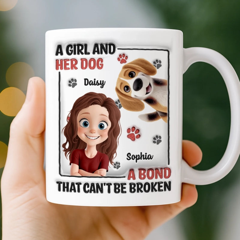 Custom 3D Inflated Effect Printed Mug - Personalized Birthday Gifts For Dog Lovers, Dog Dad And Mom - Officially Owned By Dogs