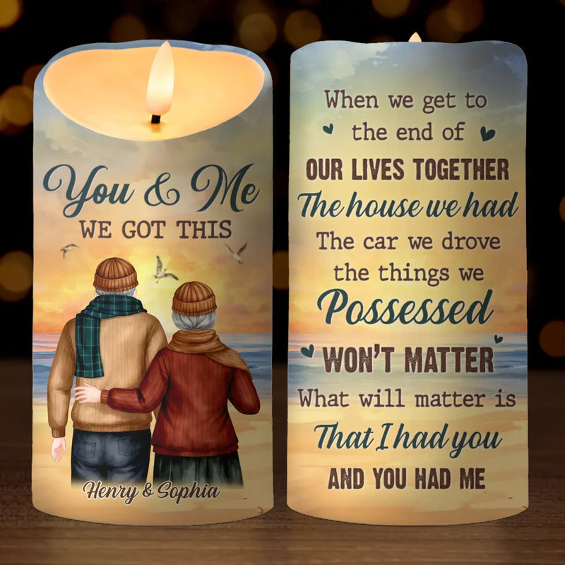 Our Lives Together - Couple Personalized Custom LED Candle - Gift For Husband Wife, Anniversary