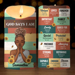 Custom Name Christian Faith Gifts for Women - Personalized LED Candle