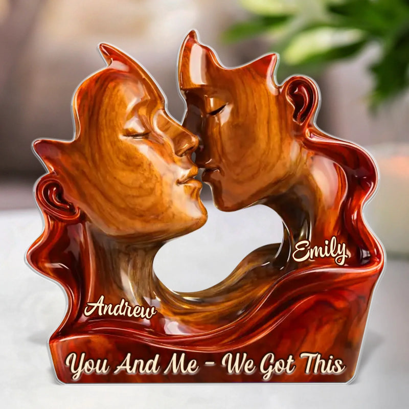Custom Acrylic Plaque - Personalized Anniversary Wedding Gifts For Husband And Wife, Him And Her - Two Hearts One Direction