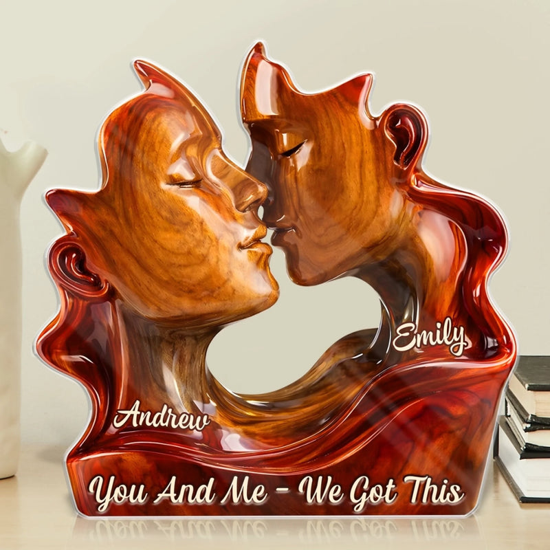 Custom Acrylic Plaque - Personalized Anniversary Wedding Gifts For Husband And Wife, Him And Her - Two Hearts One Direction