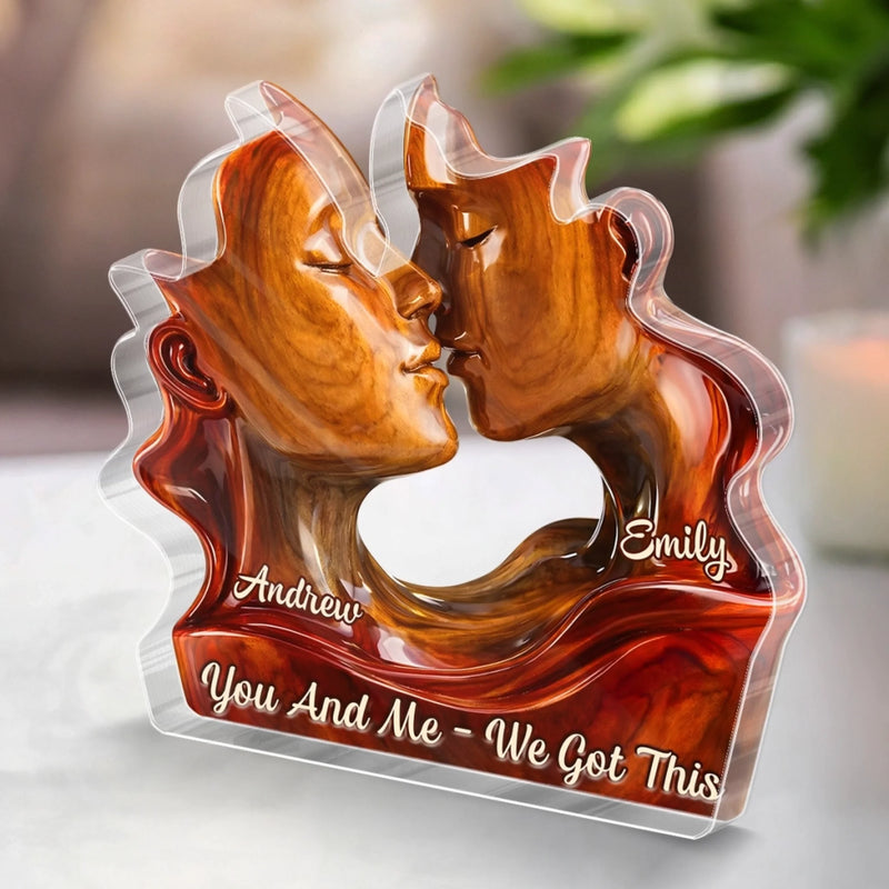 Custom Acrylic Plaque - Personalized Anniversary Wedding Gifts For Husband And Wife, Him And Her - Two Hearts One Direction