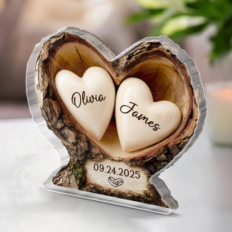 Custom Acrylic Plaque - Personalized Anniversary Wedding Gifts For Husband And Wife, Him And Her - Built On Trust And Love