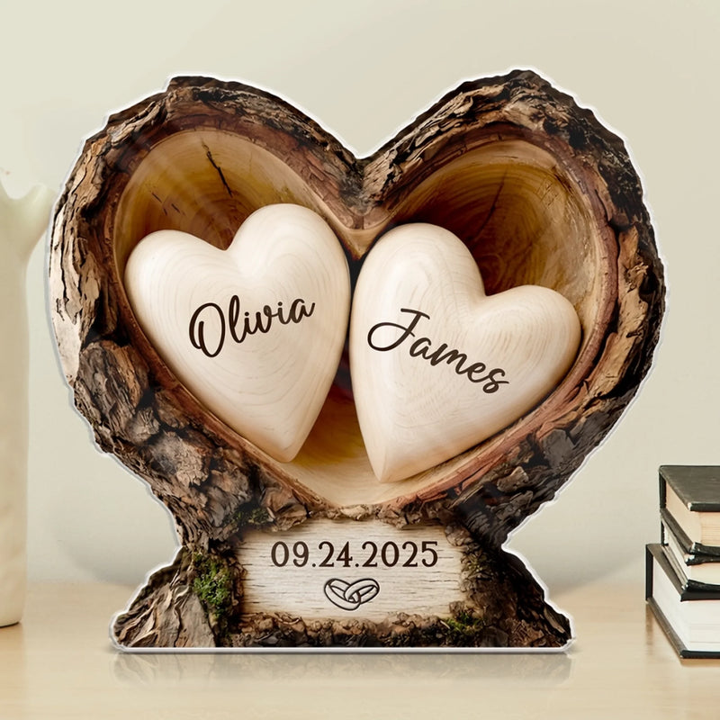 Custom Acrylic Plaque - Personalized Anniversary Wedding Gifts For Husband And Wife, Him And Her - Built On Trust And Love