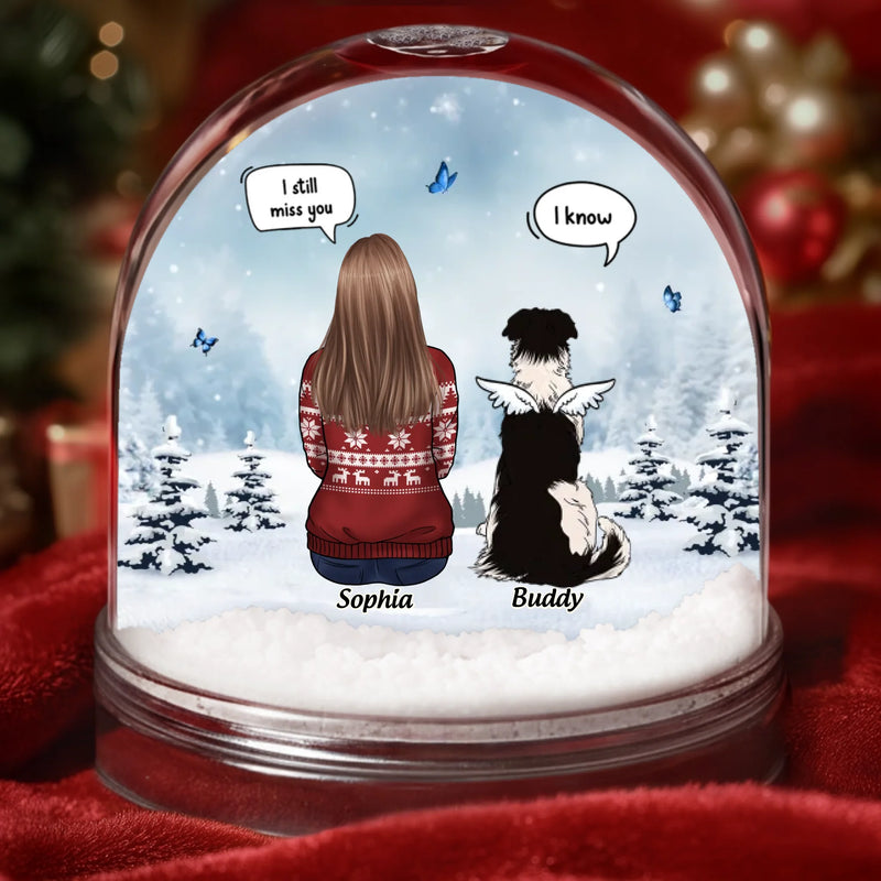 Custom Name Memorial Pet Christmas Gifts - Personalized Acrylic Snow Globe